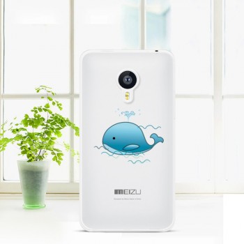 Силиконовый полупрозрачный дизайнерский чехол с принтом для Meizu MX5