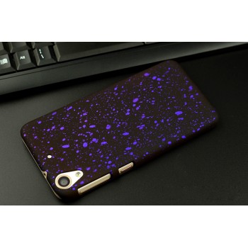 Пластиковый матовый непрозрачный чехол с голографическим принтом Звездная палитра для HTC Desire 626/628 Фиолетовый