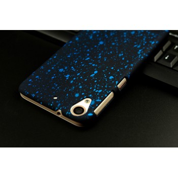 Пластиковый матовый непрозрачный чехол с голографическим принтом Звездная палитра для HTC Desire 626/628 Голубой