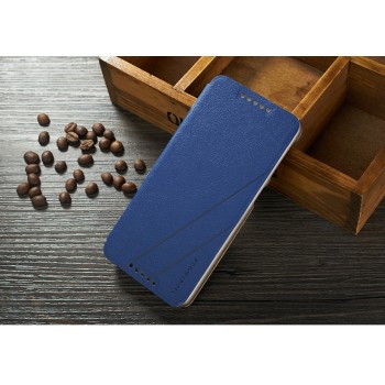Текстурный чехол флип подставка на пластиковой основе для HTC Desire 626/628 Синий