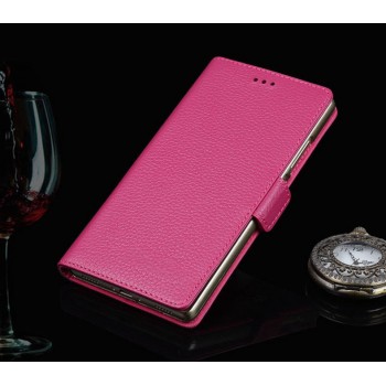 Кожаный чехол портмоне (нат. кожа) для LG G4 S Пурпурный