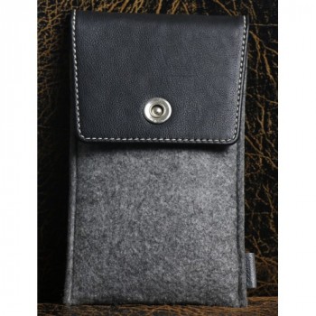Универсальный дизайнерский чехол-мешок войлок/кожа для Meizu MX5 Черный