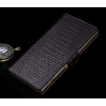 Кожаный чехол портмоне (нат. кожа крокодила) для Sony Xperia C5 Ultra