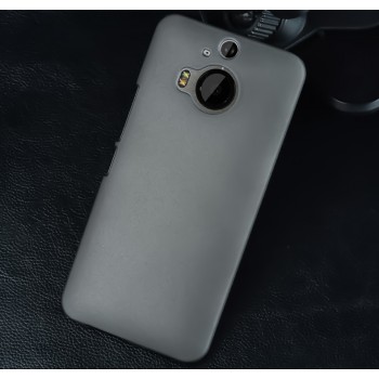 Пластиковый матовый металлик чехол для HTC One M9+ Серый