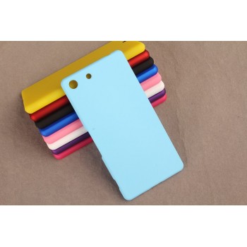 Пластиковый матовый непрозрачный чехол для Sony Xperia M5 Голубой