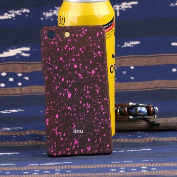 Пластиковый матовый чехол с голографическим принтом Звезды для Sony Xperia M5 Розовый