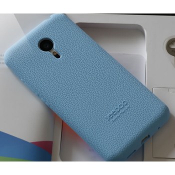 Силиконовый софт-тач премиум чехол для Meizu MX5 Голубой