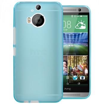 Силиконовый матовый полупрозрачный чехол для HTC One M9+ Синий