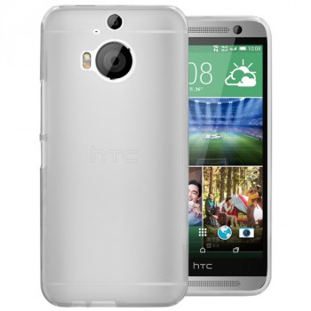 Силиконовый матовый полупрозрачный чехол для HTC One M9+ Белый