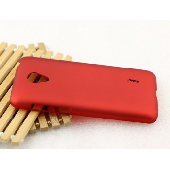 Пластиковый матовый металлик чехол для Meizu M2 Mini Красный
