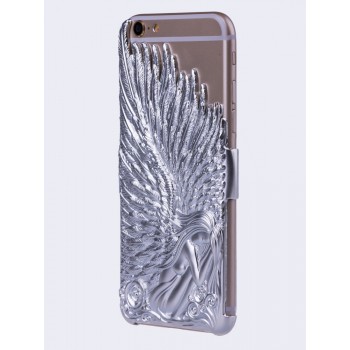 Объемная поликарбонатная накладка Ангел для Iphone 6 Plus Серый