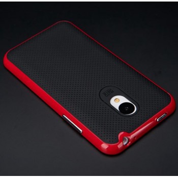 Двухкомпонентный чехол с силиконовой накладкой и поликарбонатным бампером для Meizu M1 Красный