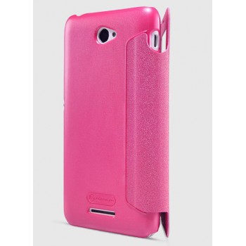 Чехол флип на пластиковой основе с окном вызова для Sony Xperia E4 Розовый