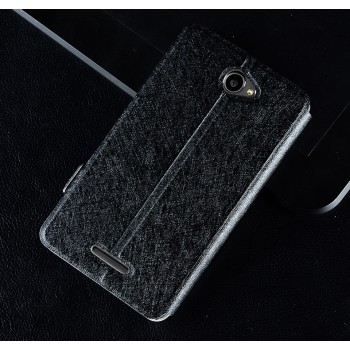 Текстурный чехол флип подставка с магнитной застежкой для Sony Xperia E4 Черный