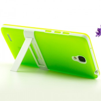 Двухкомпонентный силиконовый чехол с пластиковым каркасом-подставкой для Xiaomi RedMi Note Зеленый