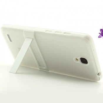 Двухкомпонентный силиконовый чехол с пластиковым каркасом-подставкой для Xiaomi RedMi Note Белый