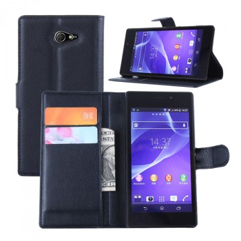 Кожаный чехол портмоне горизонтальная книжка с магнитной застежкой для Sony Xperia M2 Aqua