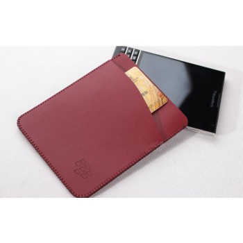 Кожаный мешок с отделением для карт для BlackBerry Passport Silver Edition Красный