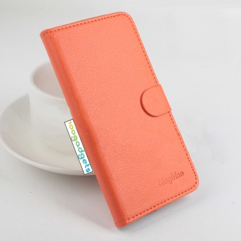 Чехол портмоне подставка на силиконовой основе с крепежной застежкой для ASUS Zenfone Selfie Оранжевый