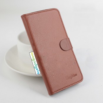 Чехол портмоне подставка на силиконовой основе с крепежной застежкой для ASUS Zenfone Selfie Коричневый