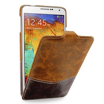 Эксклюзивный кожаный чехол вертикальная книжка (2 вида нат. кожи) для Samsung Galaxy Note 3