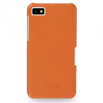 Кожаный чехол накладка (нат. кожа) серия Back Cover для BlackBerry Z10 Оранжевый