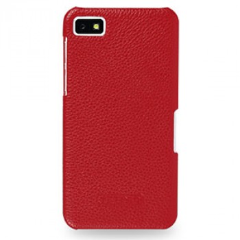 Кожаный чехол накладка (нат. кожа) серия Back Cover для BlackBerry Z10 Красный