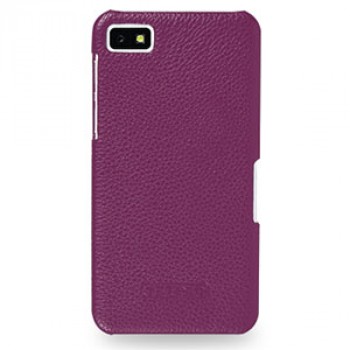 Кожаный чехол накладка (нат. кожа) серия Back Cover для BlackBerry Z10 Фиолетовый