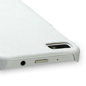 Кожаный чехол накладка (нат. кожа) серия Back Cover для BlackBerry Z10 Белый