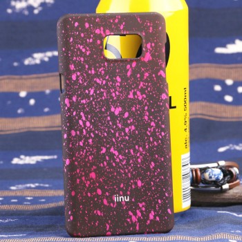Пластиковый матовый непрозрачный чехол с голографическим принтом Звезды для Samsung Galaxy Note 5 Розовый