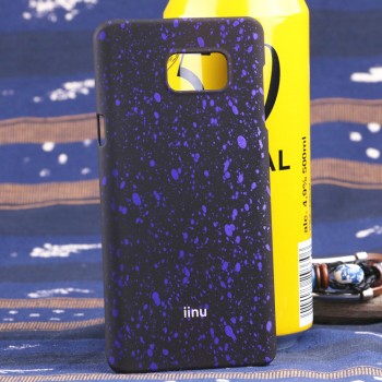 Пластиковый матовый непрозрачный чехол с голографическим принтом Звезды для Samsung Galaxy Note 5 Фиолетовый