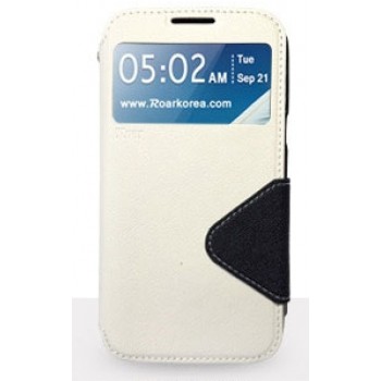 Чехол портмоне подставка с окном вызова и дизайнерской магнитной застежкой для Samsung Galaxy Note 5 Белый