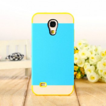 Двуцветный пластиковый чехол для Samsung Galaxy S4 Mini Голубой
