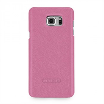 Кожаный чехол накладка (нат. кожа) серия для Samsung Galaxy Note 5 Розовый