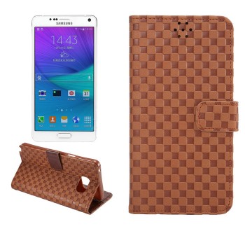 Текстурный чехол флип подставка с застежкой с отделением для карт для Samsung Galaxy Note 5 Коричневый