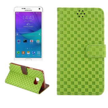 Текстурный чехол флип подставка с застежкой с отделением для карт для Samsung Galaxy Note 5 Зеленый