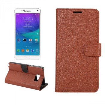 Чехол портмоне подставка с магнитной защелкой для Samsung Galaxy Note 5 Коричневый