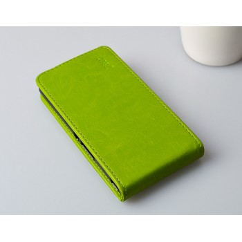 Чехол вертикальная книжка на пластиковой основе с защёлкой для LG Spirit Зеленый
