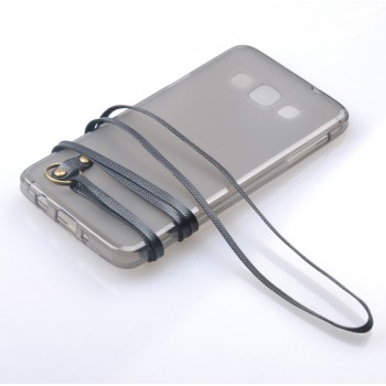 Силиконовый матовый полупрозрачный чехол с шнурком для Samsung Galaxy A7