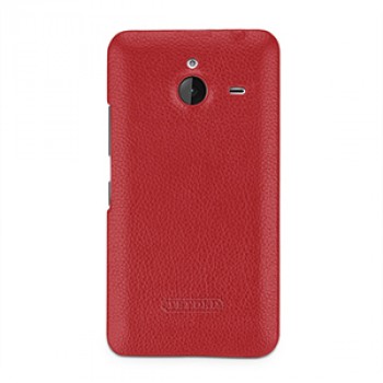 Кожаный чехол накладка (нат. кожа) серия Back Cover для Microsoft Lumia 640 XL Красный