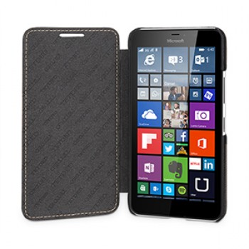 Кожаный чехол горизонтальная книжка (нат. кожа) для Microsoft Lumia 640 XL