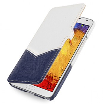 Кожаный чехол горизонтальная книжка (2 вида нат. кожи) с крепежной застежкой для Samsung Galaxy Note 3