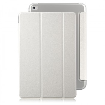 Текстурный чехол флип подставка сегментарный на пластиковой полупрозрачной основе для Ipad Mini 4 Белый
