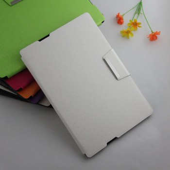 Текстурный чехол подставка с внутренними отсеками и магнитной застежкой на силиконовой основе для Sony Xperia Z4 Tablet Белый