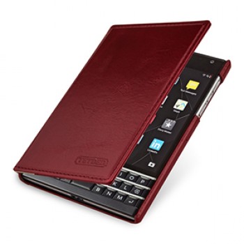 Кожаный чехол портмоне (премиум нат. винтажная вощеная кожа) для Blackberry Passport