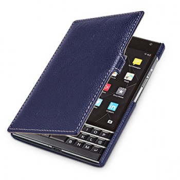 Кожаный чехол горизонтальная книжка (нат. кожа) с крепежной застежой для Blackberry Passport
