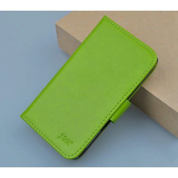 Чехол портмоне подставка на пластиковой основе с магнитной застежкой для Fly IQ434 Era Nano 5 Зеленый