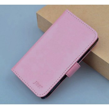 Чехол портмоне подставка на пластиковой основе с магнитной застежкой для Fly IQ434 Era Nano 5 Розовый