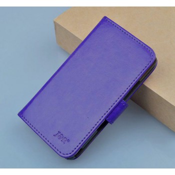 Чехол портмоне подставка на пластиковой основе с магнитной застежкой для Fly IQ434 Era Nano 5 Фиолетовый