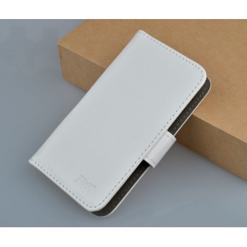 Чехол портмоне подставка на пластиковой основе с магнитной застежкой для Fly IQ434 Era Nano 5 Белый